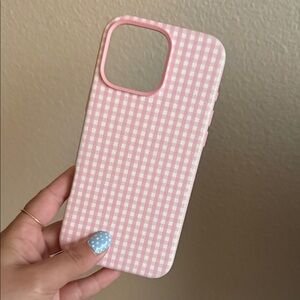 Pink Gingham iPhone 16 Pro Max Case